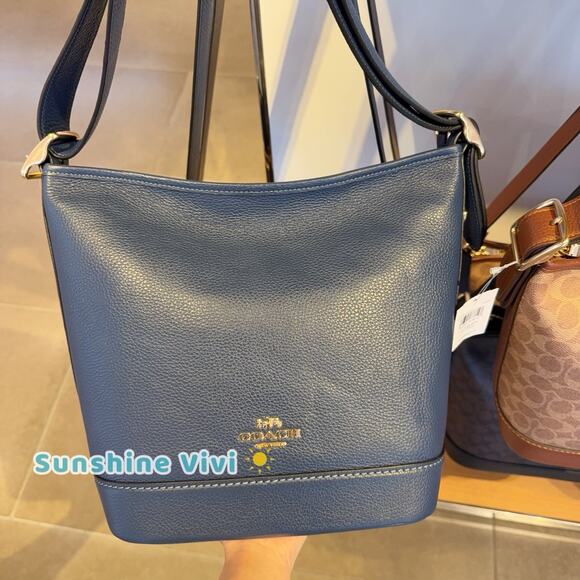 NWT Coach Jude Bag Refined pebble leather CBH18 Gold/Deep Blue